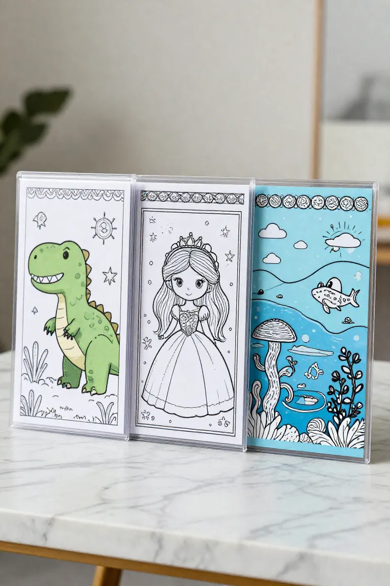 montar kit de colorir personalizado — exemplo criado na Desenhos pra Colorir