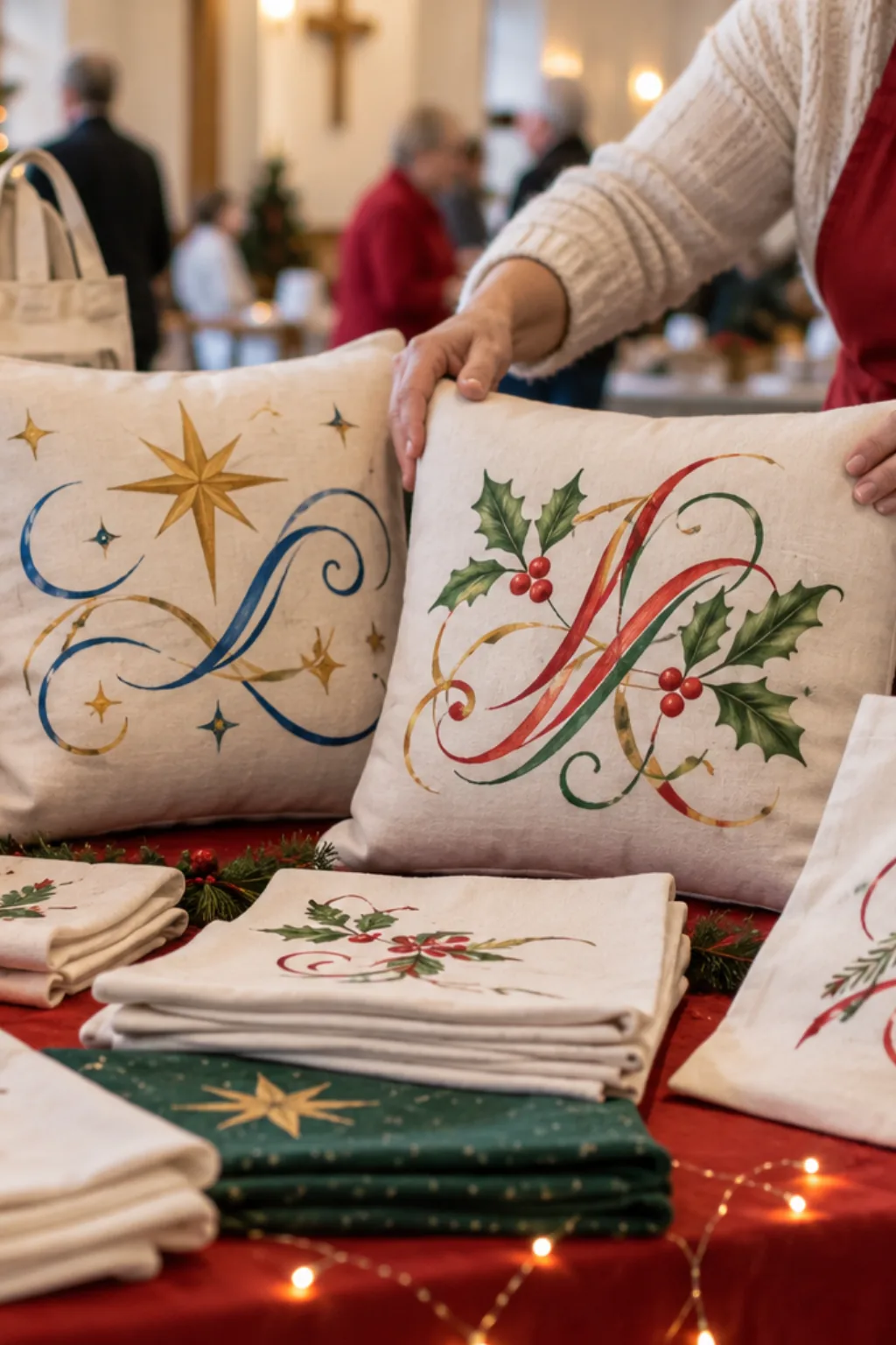 Riscos de Mensagens de Natal para Pintura em Tecido - Depois