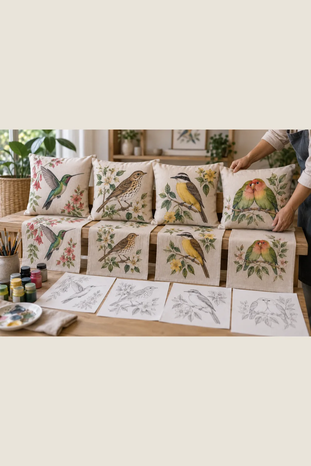 Riscos de Passarinhos para Pintura em Tecido - Depois