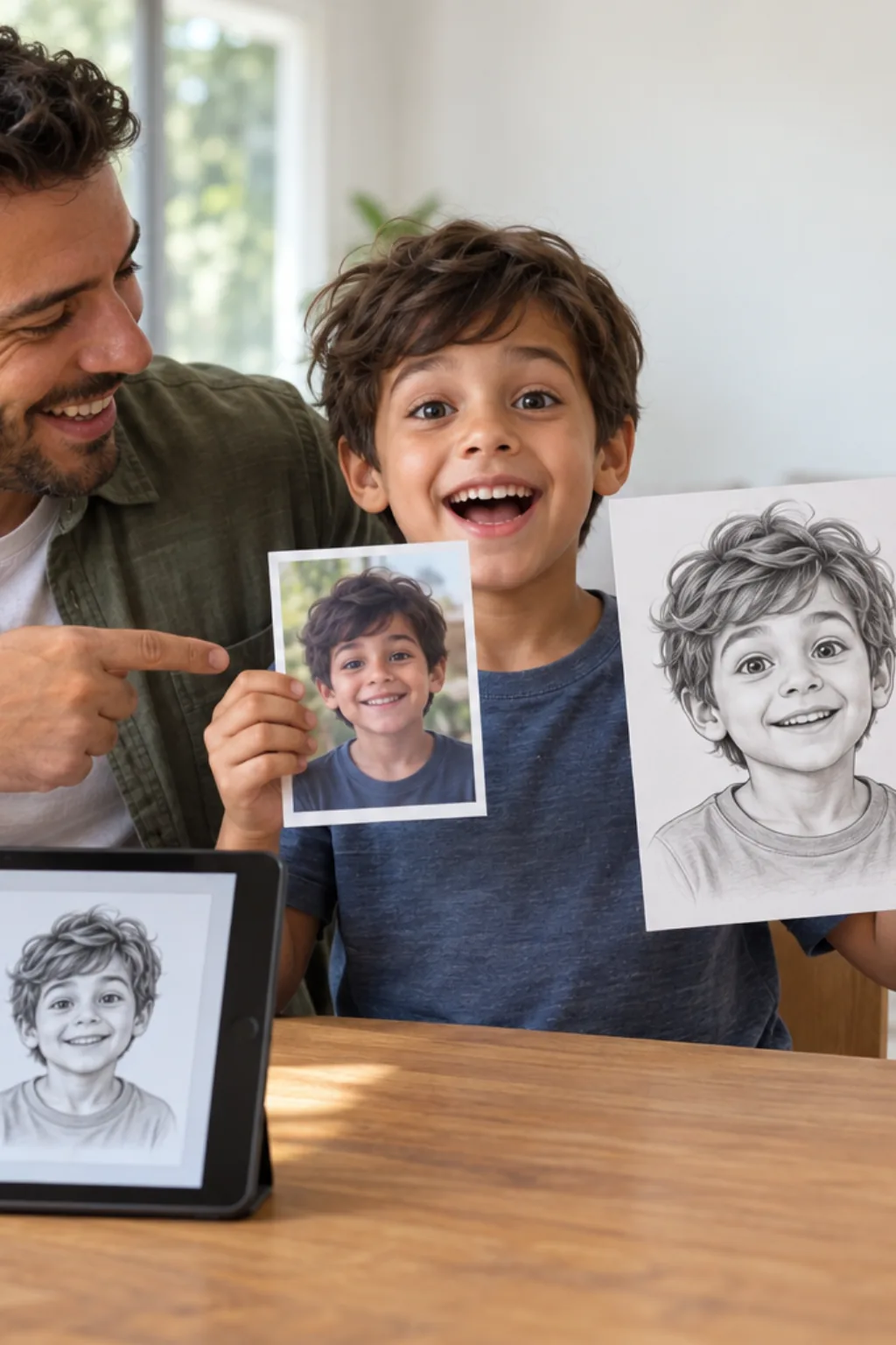 transformar foto em desenho — exemplo criado na Desenhos pra Colorir