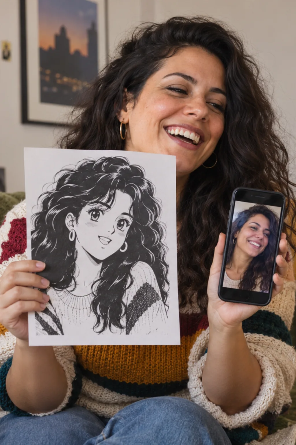transformar foto em desenho — exemplo criado na Desenhos pra Colorir