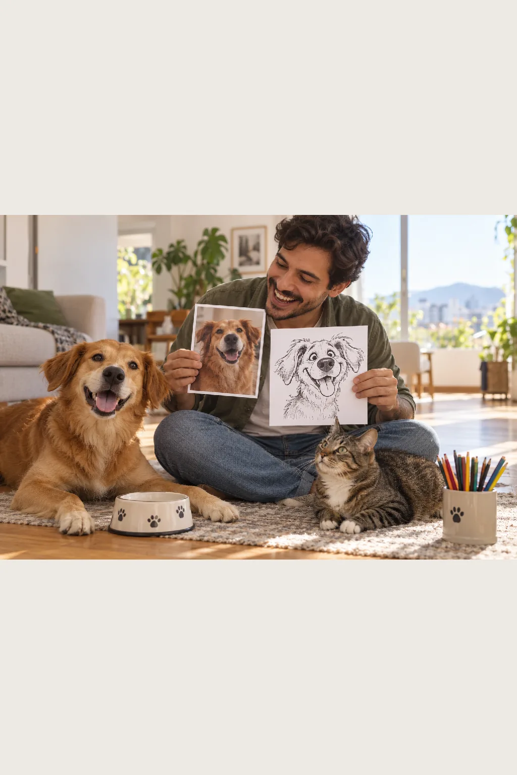 transformar foto em desenho — exemplo criado na Desenhos pra Colorir