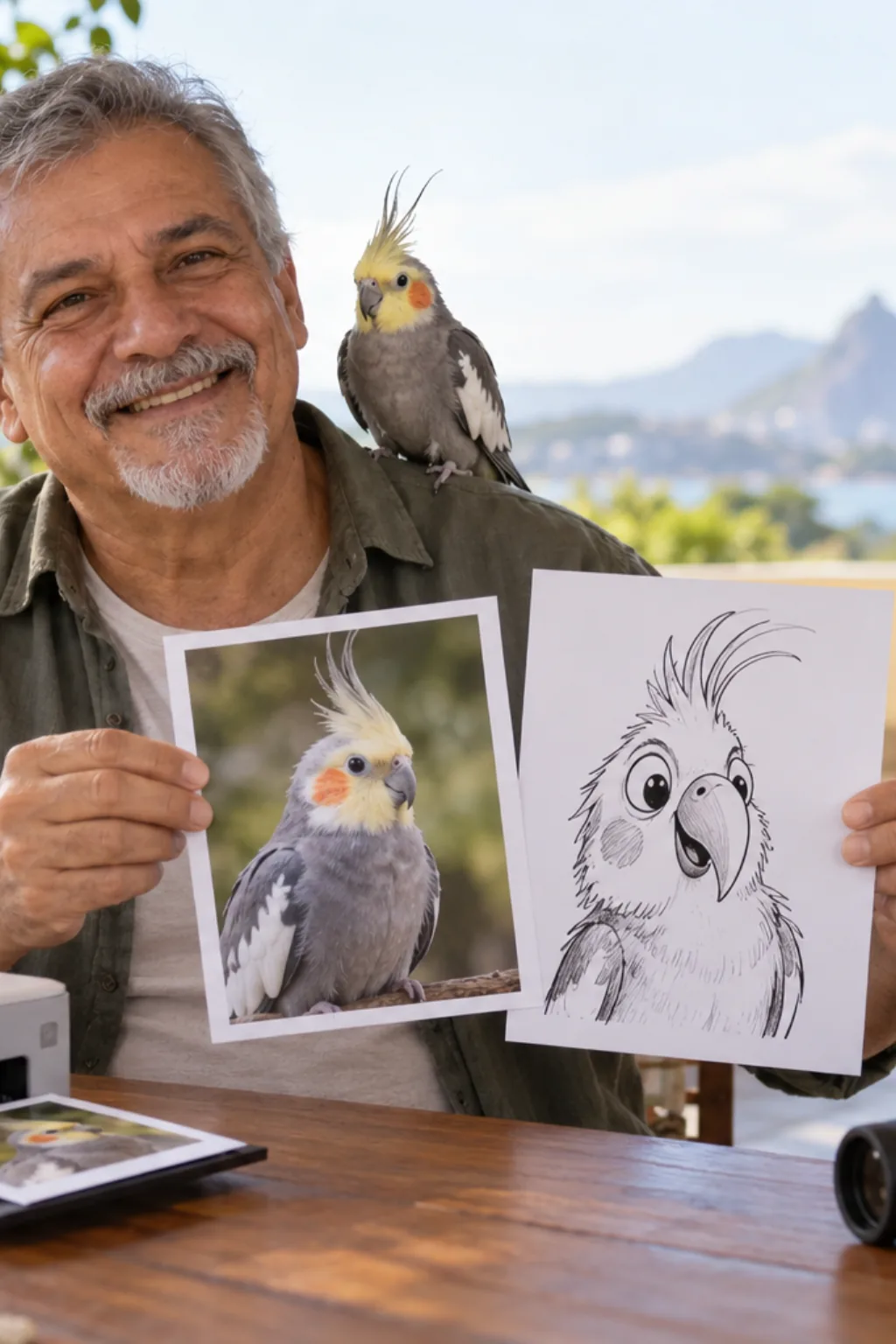 transformar foto em desenho — exemplo criado na Desenhos pra Colorir