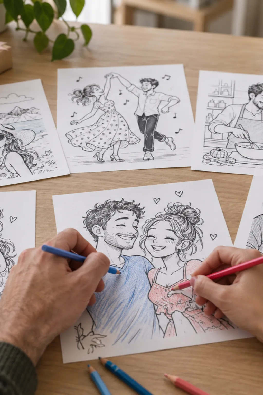 Transformar Foto em Desenho de Caricatura de Casal - Depois