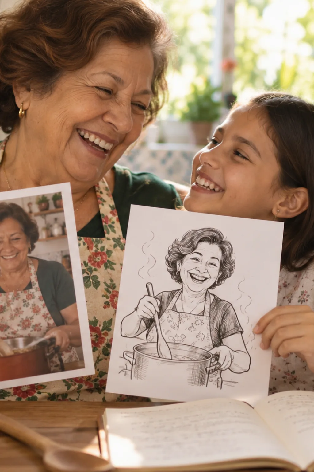 transformar foto em desenho — exemplo criado na Desenhos pra Colorir