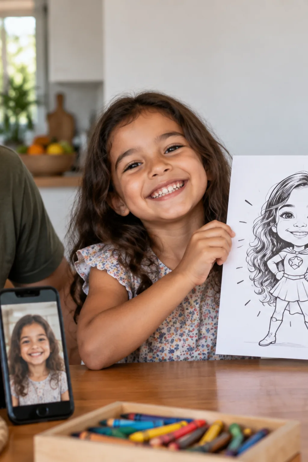 transformar foto em desenho — exemplo criado na Desenhos pra Colorir