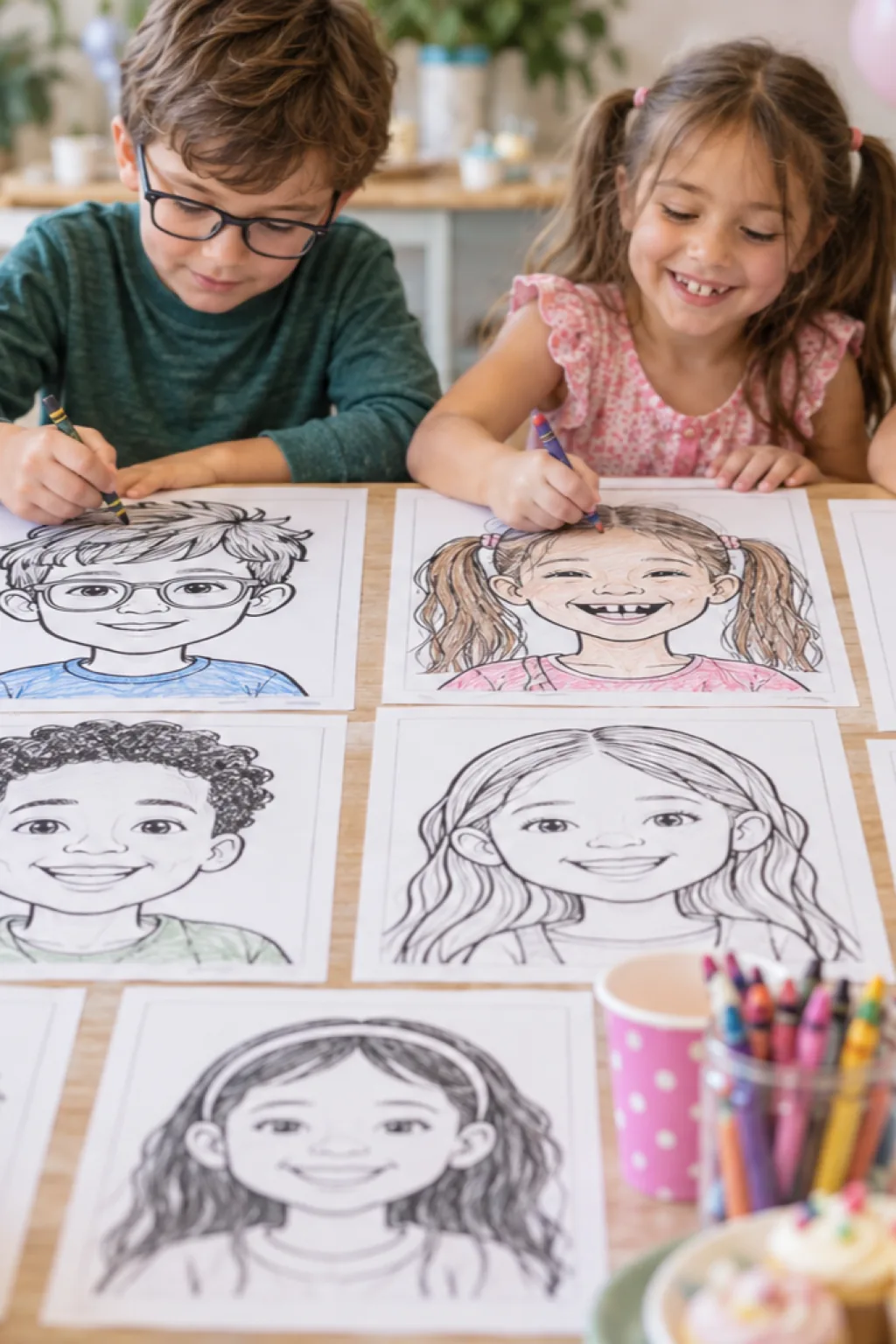 Transformar Foto em Desenho de Caricatura de Crianças - Depois