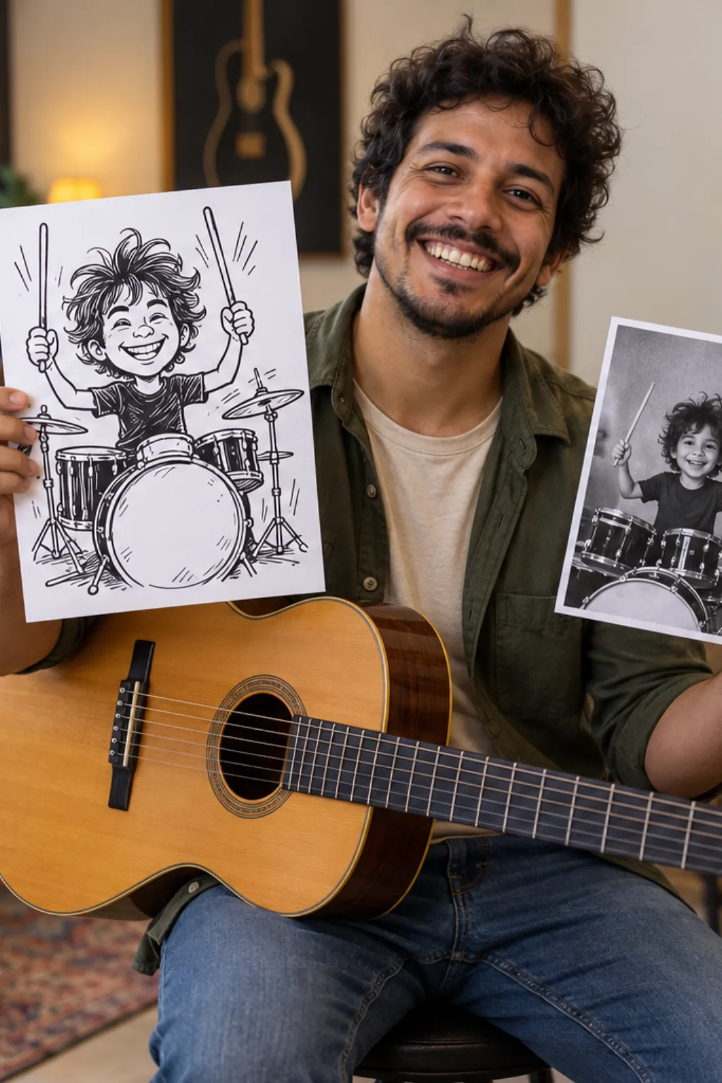 transformar foto em desenho — exemplo criado na Desenhos pra Colorir