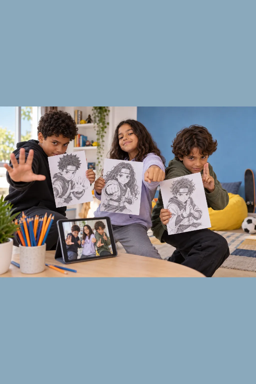 transformar foto em desenho — exemplo criado na Desenhos pra Colorir