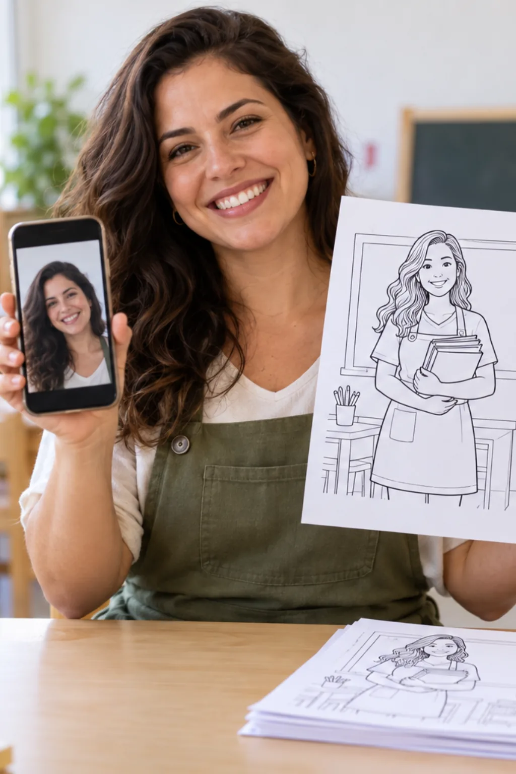 transformar foto em desenho — exemplo criado na Desenhos pra Colorir