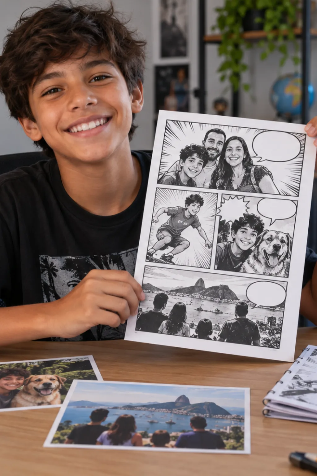 transformar foto em desenho — exemplo criado na Desenhos pra Colorir