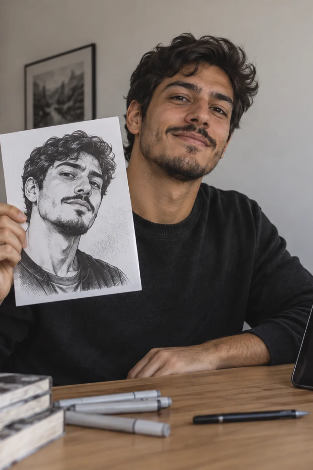 transformar foto em desenho — exemplo criado na Desenhos pra Colorir