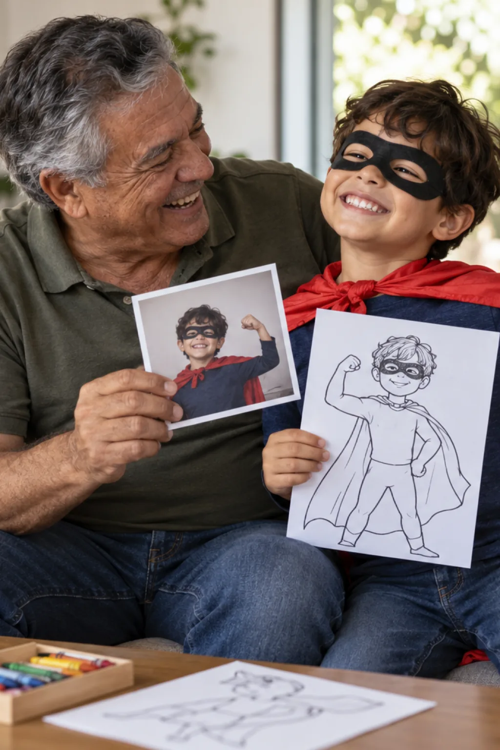 transformar foto em desenho — exemplo criado na Desenhos pra Colorir